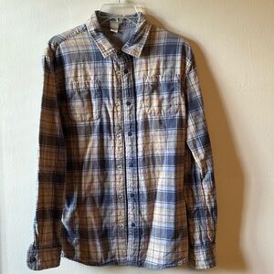 Stitch Fix Kids Reversible Plaid/Chambray Buttondown Shirt